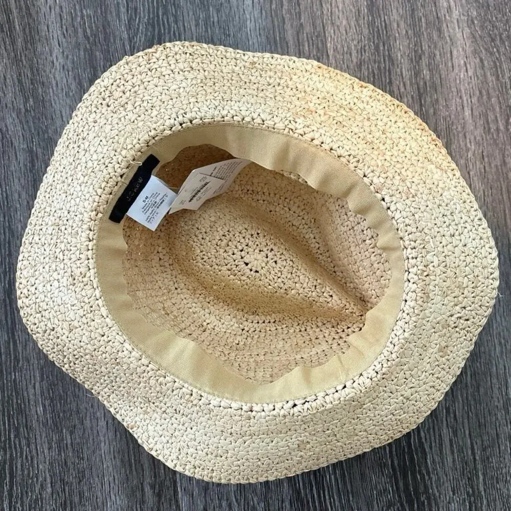 NWT J.Crew Packable Raffia Straw Hat Size S-M - Picture 5 of 7